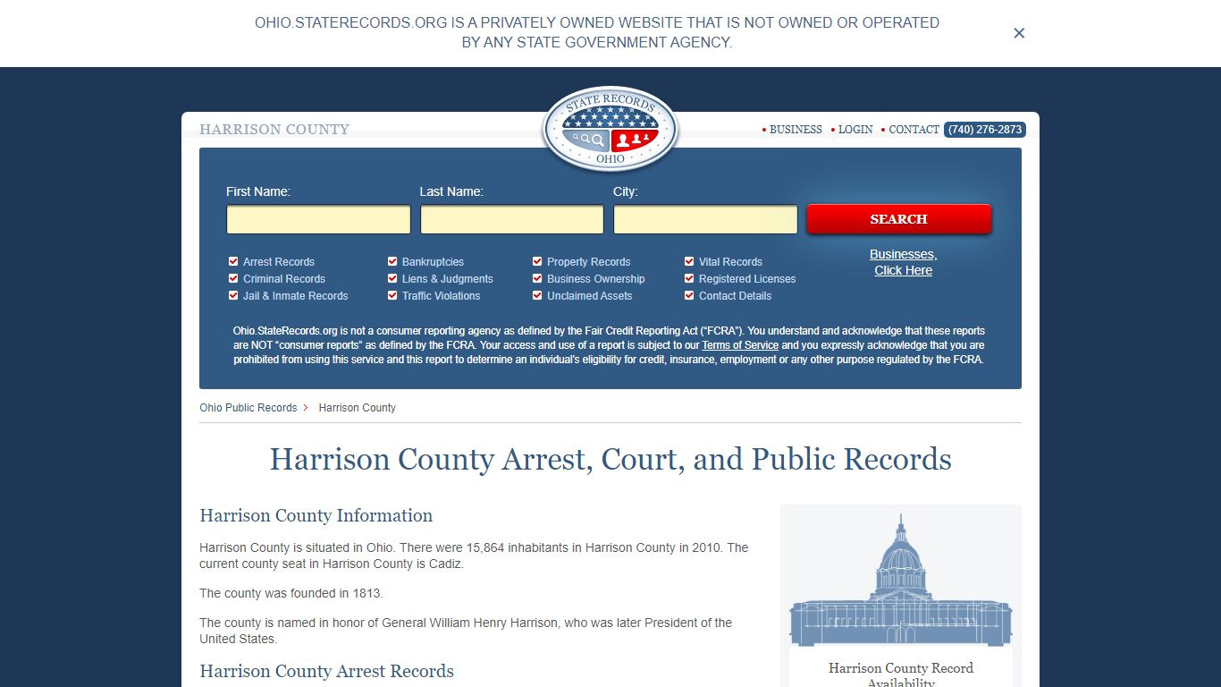 Harrison County Arrest, Court, and Public Records