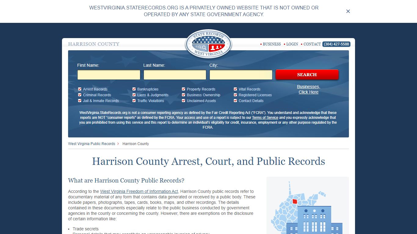 Harrison County Arrest, Court, and Public Records